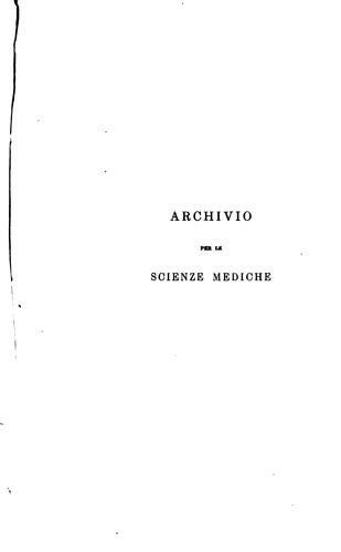 Archivio per le scienze mediche