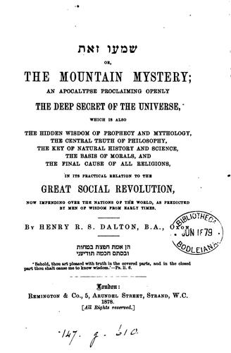 HXAZ VOMS or, The mountain mystery [in verse].