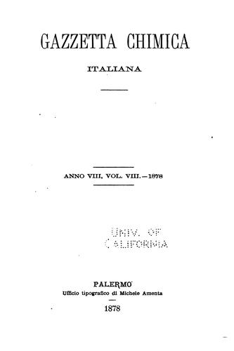 Gazzetta chimica Italiana