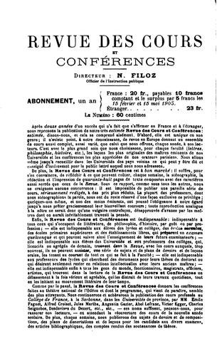 Revue des cours et conférences