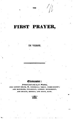 The First Prayer: In Verse.