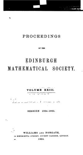 Proceedings of the Edinburgh Mathematical Society