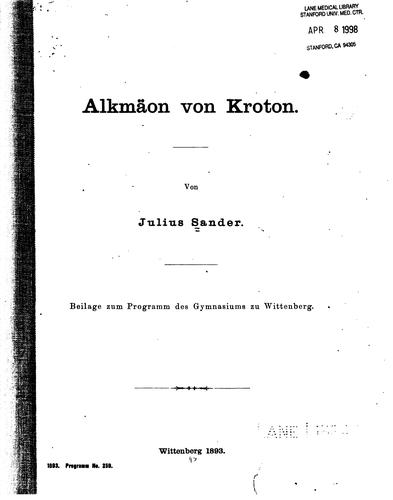 Alkmäon von Kroton