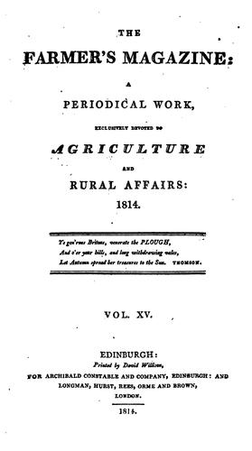 The Farmer's Magazine: A Periodical Work
