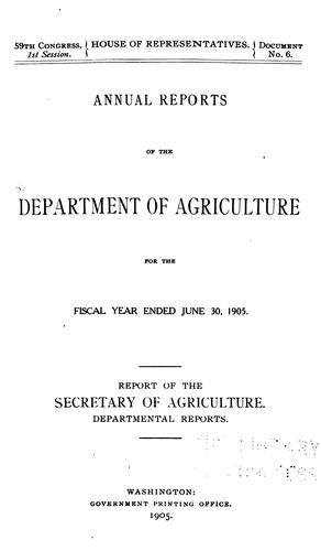 Annual Reports of the Department of Agriculture