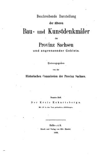 Beschreibende Darstellung der älteren Bau- und Kunstdenkmäler der Provinz ...