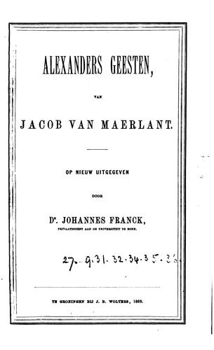 Bibliotheek van Middelnederlandsche letterkunde, onder redactie van H.E. Moltzer (J. Verdam en J ...