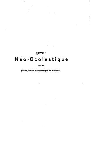 Revue néoscolastique