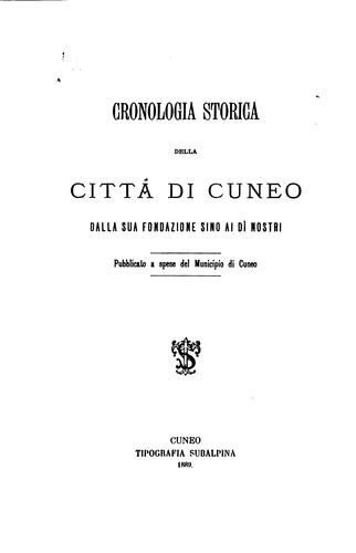 Cronologia storica della città di Cuneo dalla sua fondazione sino ai dì nostri