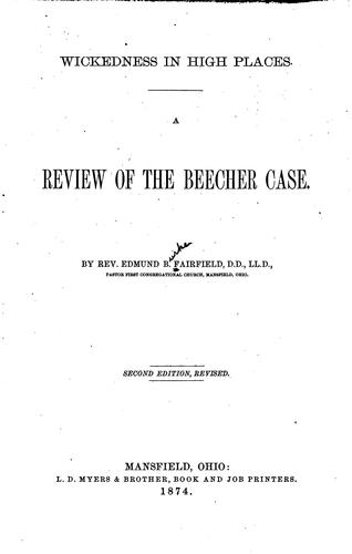 Wickedness in High Places: A Review of the Beecher Case