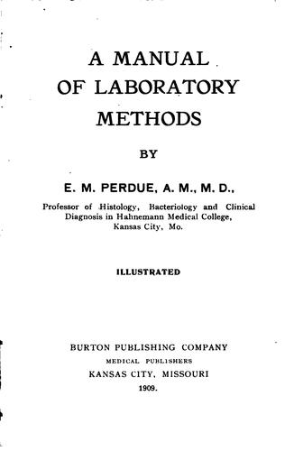 A Manual of Laboratory Methods