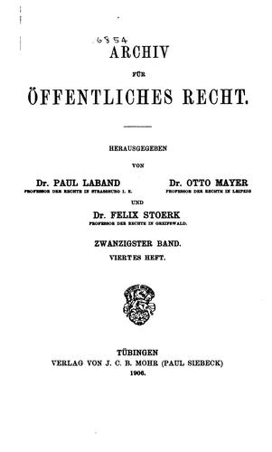 Archiv für öffentliches rechts