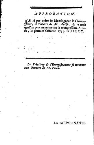 Oeuvres de theatre de M. Avisse, contenant ses comédies: Représentées par ...