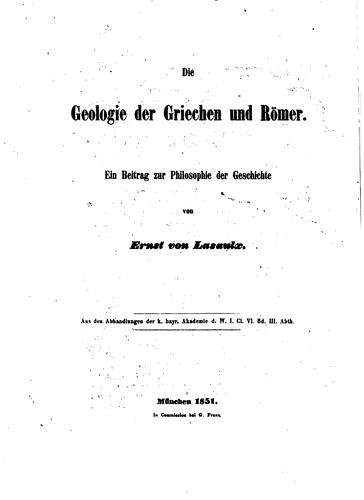 Die Geologie der Friechen und Romer