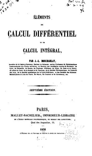 Éléments de calcul différentiel et de calcul intégral