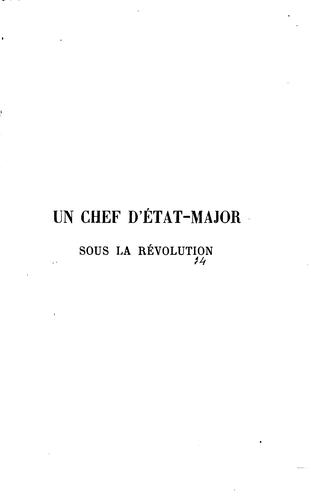 Un chef d'état-major sous la révolution: le général de Billy d'après sa ...