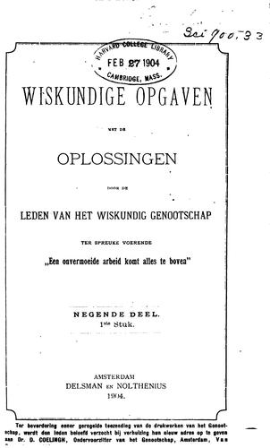 Wiskundige opgaven met de oplossingen