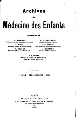 Archives de médecine des enfants