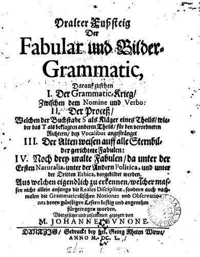 Uralter Fusssteig der Fabular und Bilder-Grammatic