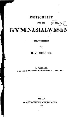 Sokrates: Zeitschrift für das Gymnasialwesen