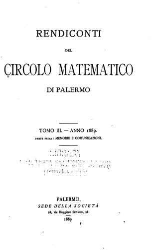 Rendiconti del Circolo matematico di Palermo