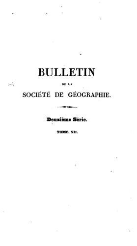 Bulletin de la Société de géographie