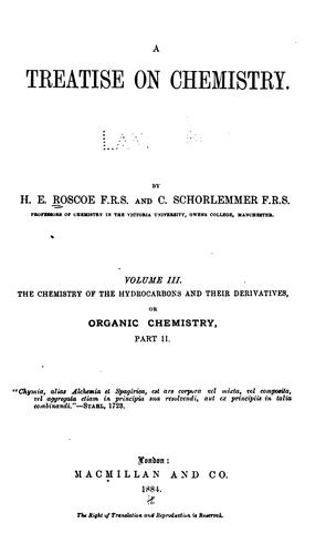 A Treatise on chemistry v. 3, 1884