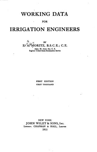 Working Data for Irrigation Engineers