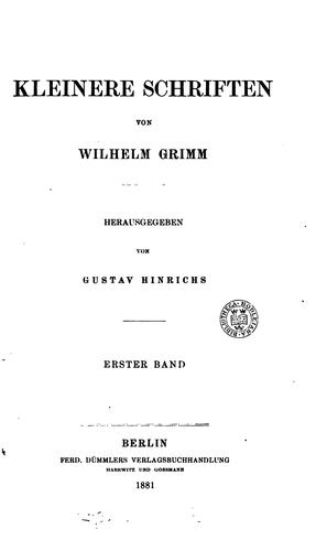 Kleinere Schriften, herausg. von G. Hinrichs