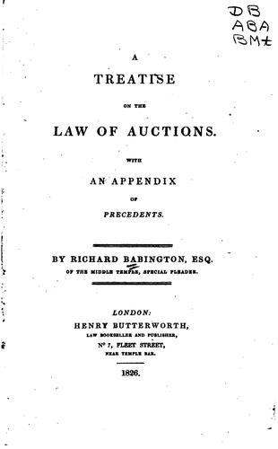 A Treatise on the Law of Auctions