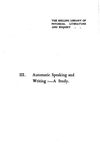 Automatic Speaking and Writing: A Study