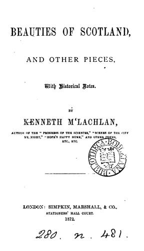 Beauties of Scotland, and other pieces [in verse]