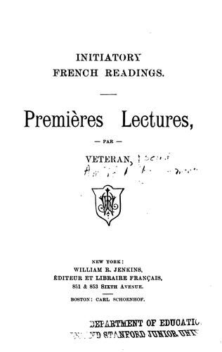 Initiatory French readings: =premières lectures