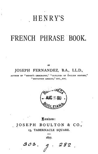 Henry's French phrase book