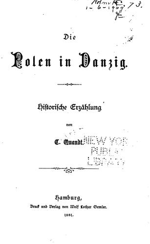 Die Polen in Danzig: Historische Erzählung