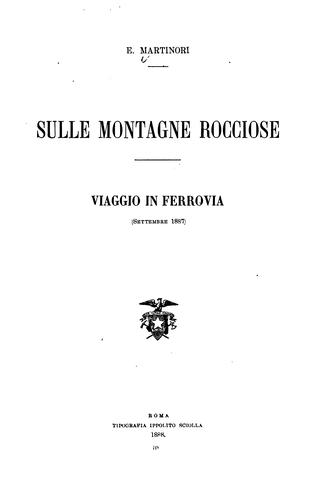Sulle Montagne Rocciose, viaggio in ferrovia (settembre 1887)
