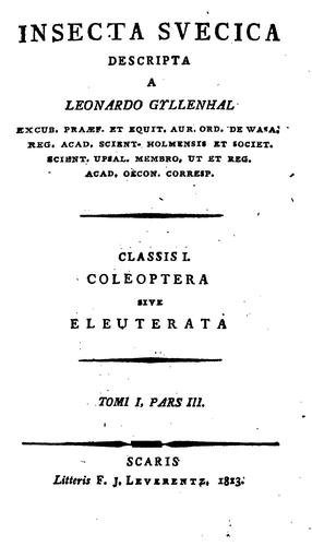 Insecta svecica descripta