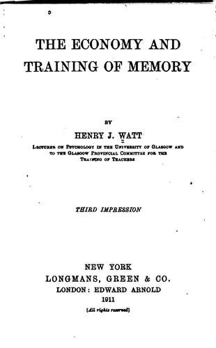 The Economy and Training of Memory