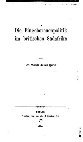 Die Eingeborenenpolitik im bristischen Südafrika