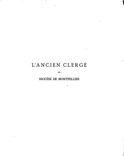 L'ancien clergé du diocèse de Montpellier