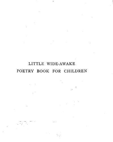 Little wide-awake poetry book for children