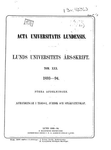 Lunds universitets års-skrift