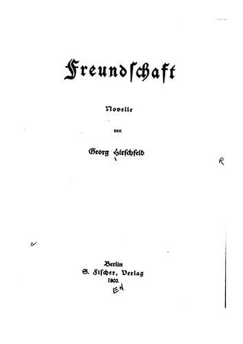 Freundschaft: Novelle