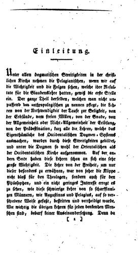 Versuch einer pragmatischen Darstellung des Augustinismus und Pelagianismus, nach ihrer ..