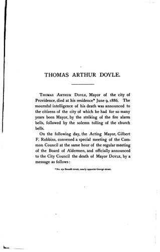 Memorial of Thomas Arthur Doyle: Mayor of the City of Providence