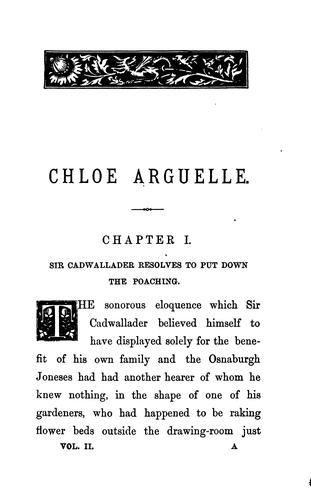 Chloe Arguelle, by the author of 'The Rebecca rioter'