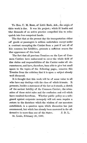A Treatise on the Contracts of Common Carriers: With Special Reference to ..