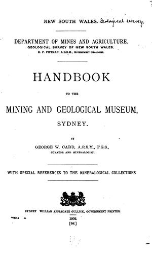 Handbook to the Mining and Geological Museum, Sydney