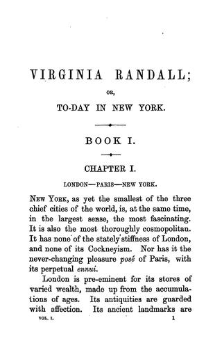 Virginia Randall; or, Today in New York
