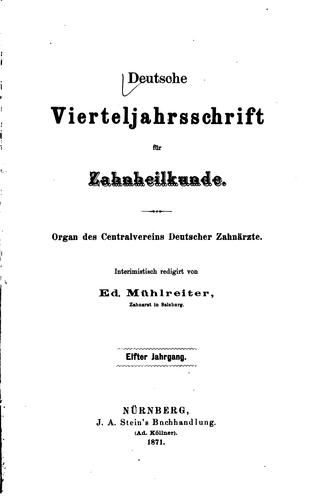 Deutsche vierteljahrsschrift fuer zahnheilkunde